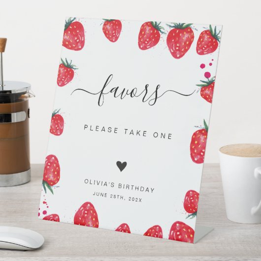 Strawberry Birthday Lieblings-Zeichen Sockelschild (In Situ)