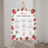 Strawberry Birthday Milestone Sign Berry Sweet Poster
