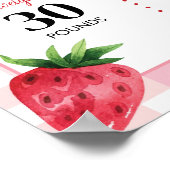 Strawberry Birthday Milestone Sign Berry Sweet Poster (Ecke)
