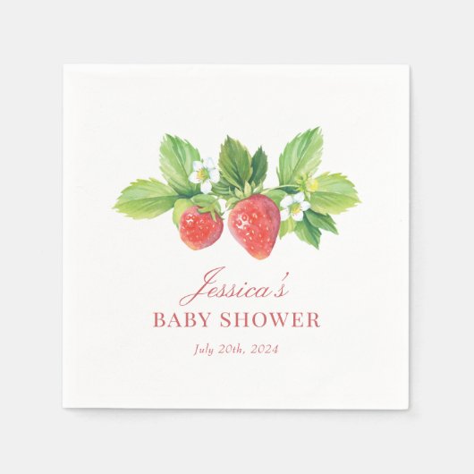 Strawberry Birthday oder Duschpapier Napkin Serviette (Vorderseite)