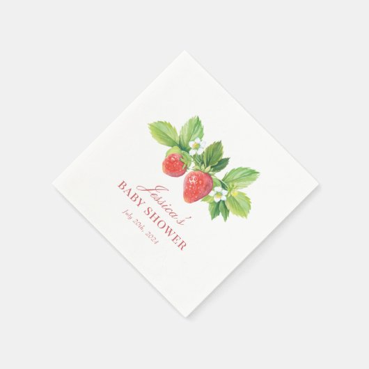 Strawberry Birthday oder Duschpapier Napkin Serviette (Ecke)
