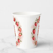 Strawberry Birthday Paper Cup Letter A Cake Pappbecher (Rechts)