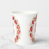 Strawberry Birthday Paper Cup Letter C Cake Pappbecher (Rechts)
