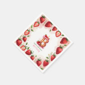 Strawberry Birthday Paper Napkin Letter B Cake Serviette (Ecke)