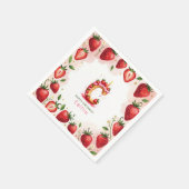 Strawberry Birthday Paper Napkin Letter C Cake Serviette (Ecke)
