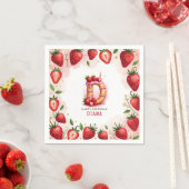 Strawberry Birthday Paper Napkin Letter D Cake Serviette (Beispiel)