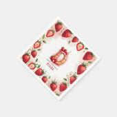 Strawberry Birthday Paper Napkin Letter D Cake Serviette (Ecke)