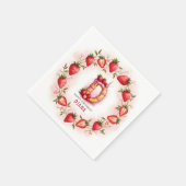 Strawberry Birthday Paper Napkin Letter D Cake Serviette (Ecke)