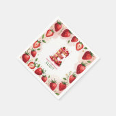 Strawberry Birthday Paper Napkin Letter E Cake Serviette (Ecke)