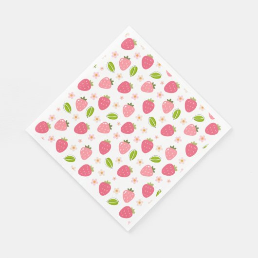Strawberry Birthday Paper Napkin Serviette (Ecke)