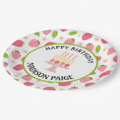 Strawberry Birthday Paper Plate Pappteller (Schrägansicht)