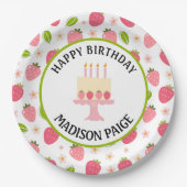 Strawberry Birthday Paper Plate Pappteller (Vorderseite)