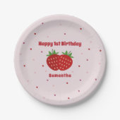 Strawberry Birthday Pappteller (Vorderseite)