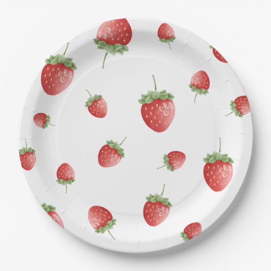 Strawberry Birthday Pappteller (Vorderseite)