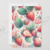 Strawberry Birthday Party Berry Erste Einladung (Rückseite)