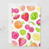 Strawberry Birthday Party Berry Erste Einladung (Rückseite)