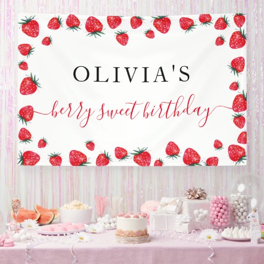 Strawberry Birthday Party Berry Large Banner (Party)