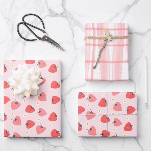 Strawberry Birthday Party Berry Sweet Geschenkpapier Set (Vorderseite)
