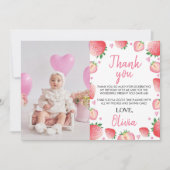 Strawberry Birthday Party Danke Karte (Vorderseite)