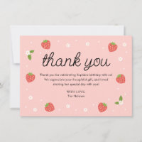 Strawberry Birthday Party Danke Karte