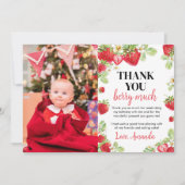 Strawberry Birthday Party Danke Karte (Vorderseite)