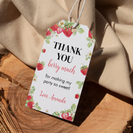 Strawberry Birthday Party Danke Tag Geschenkanhänger