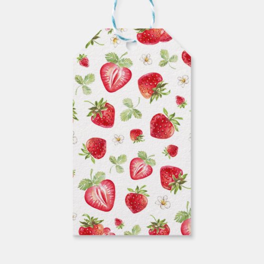 Strawberry Birthday Party Danke Tag Geschenkanhänger (Rückseite)