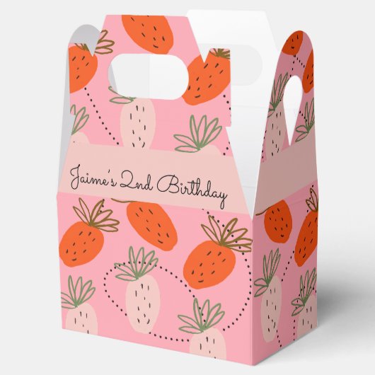 Strawberry Birthday Party Frucht Doodle Pink Geschenkschachtel (Geöffnet)