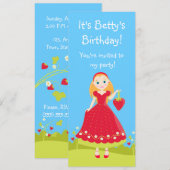 Strawberry Birthday Party Girl Einladung (Vorne/Hinten)