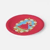 Strawberry Birthday Party Girl Pappteller (Schrägansicht)