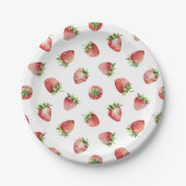 Strawberry Birthday Party Pappteller (Vorderseite)