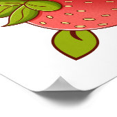 Strawberry Birthday Party Personalisiert Poster (Ecke)