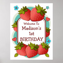 Strawberry Birthday Party Personalisiert