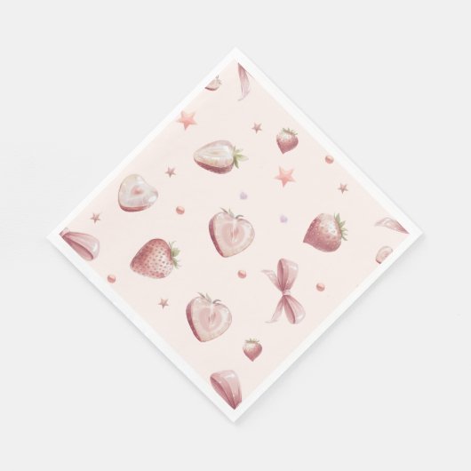 Strawberry Birthday Party Serviette (Ecke)