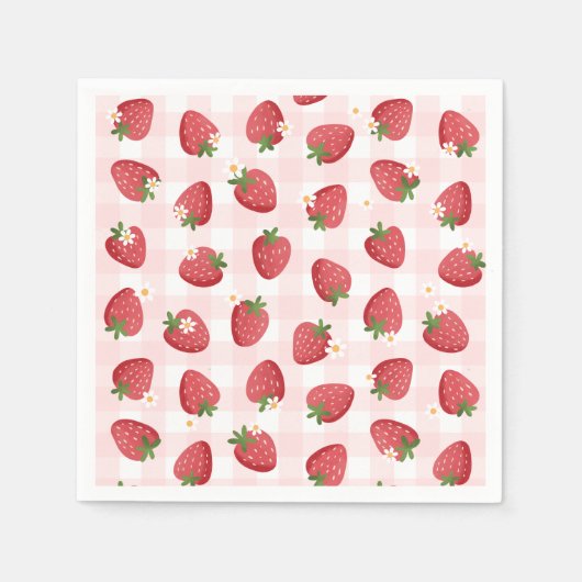 Strawberry Birthday Party Serviette (Vorderseite)