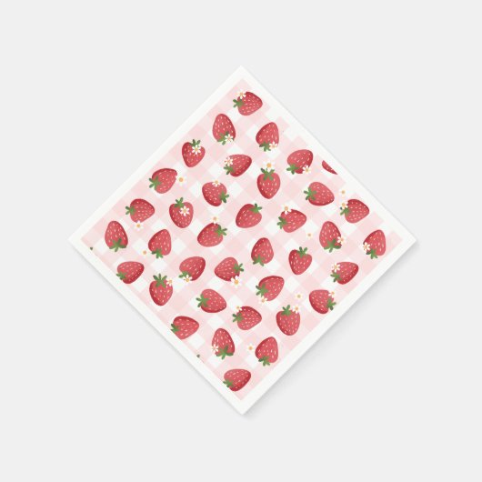 Strawberry Birthday Party Serviette (Ecke)