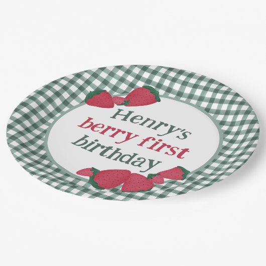 Strawberry Birthday Party Teller (Schrägansicht)