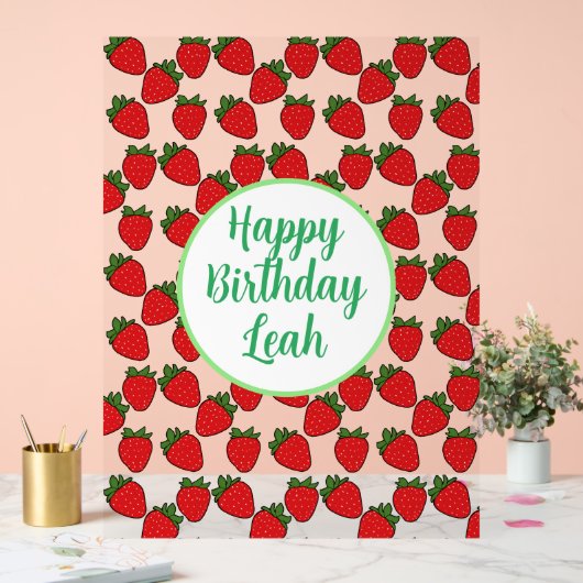 Strawberry Birthday Party Thema Acrylschild (Hochzeit)