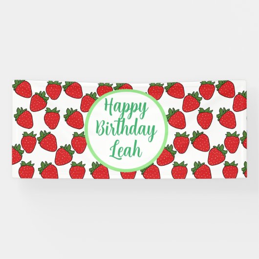 Strawberry Birthday Party Thema Banner (Horizontal)