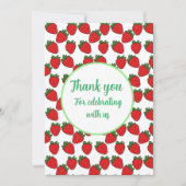 Strawberry Birthday Party Thema Dankeskarte (Vorderseite)