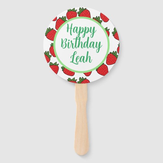 Strawberry Birthday Party Thema Fächer (Vorderseite)