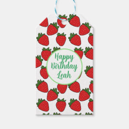 Strawberry Birthday Party Thema Geschenkanhänger