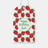 Strawberry Birthday Party Thema Geschenkanhänger (Rückseite)