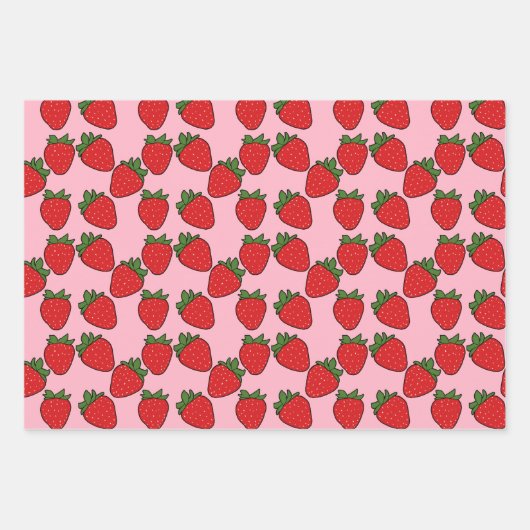 Strawberry Birthday Party Thema Geschenkpapier Set (Vorderseite 2)