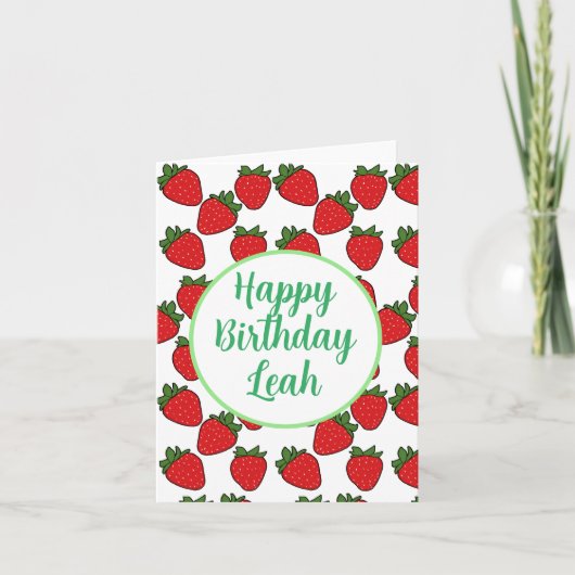 Strawberry Birthday Party Thema Karte (Vorderseite)