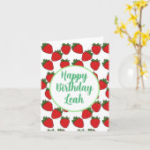 Strawberry Birthday Party Thema Karte (Gelbe Blume)