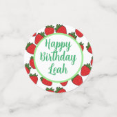 Strawberry Birthday Party Thema Konfetti (Klein Vorderseite)