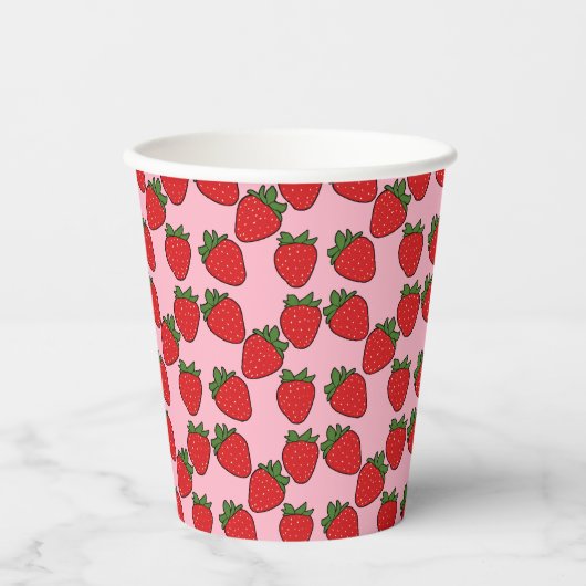 Strawberry Birthday Party Thema Papier Cups Pappbecher (Vorderseite)