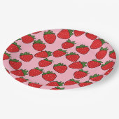 Strawberry Birthday Party Thema Pappteller (Schrägansicht)