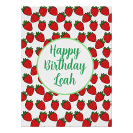 Strawberry Birthday Party Thema Poster